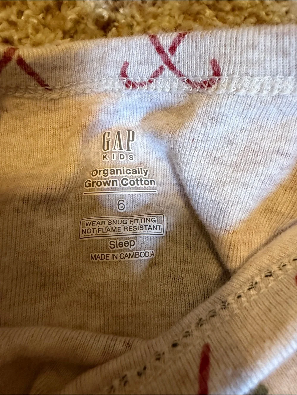 GAP Kids 2–Piece Christmas Pajamas Size 6 Organically Grown Cotton